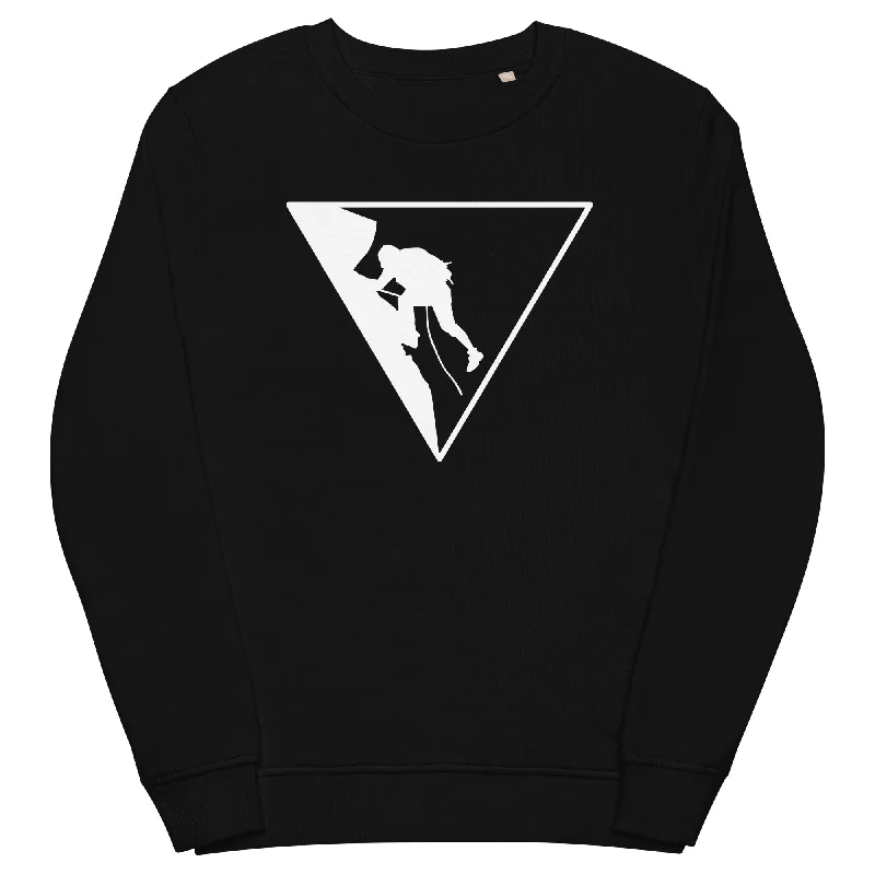 Dreieck und Klettern - Unisex Premium Organic Sweatshirt Hoodie with Belted Waist Structured Tailored