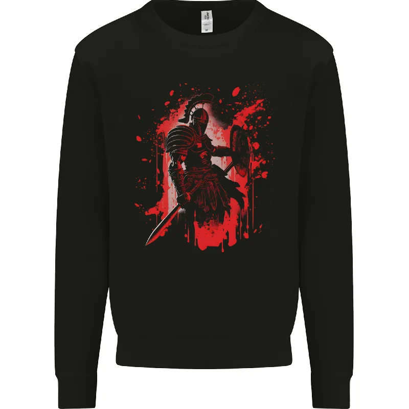 A Spartan Gladiator Bodybuilding MMA Fantasy Mens Sweatshirt Jumper Hoodie with Monochrome Minimalist Simple