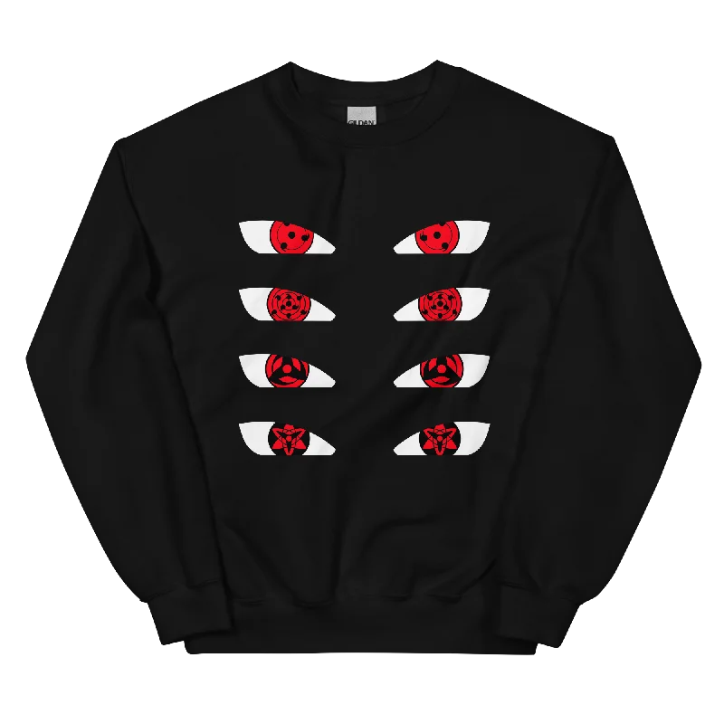 Sharingan Unisex Sweatshirt Hoodie with Mock Neck Collared Structured
