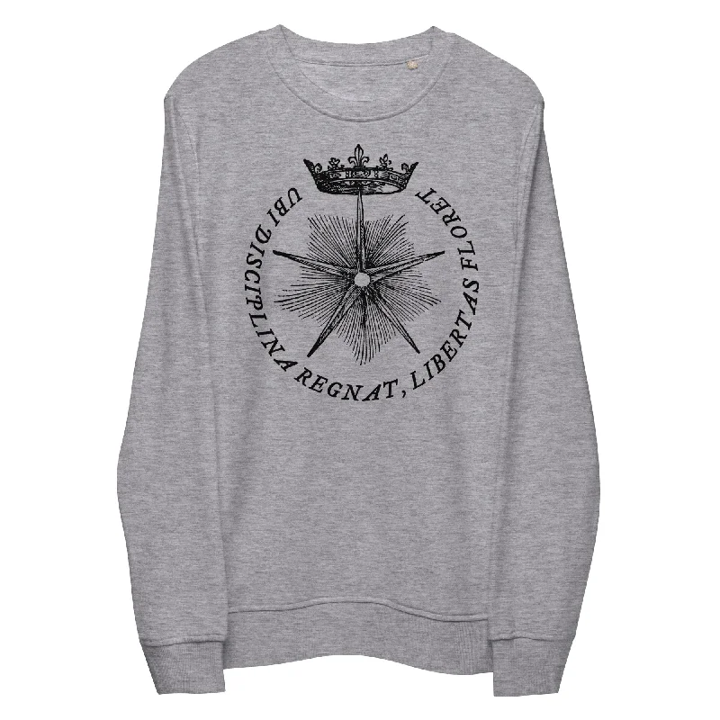 Where Discipline Reigns Liberty Flourishes Unisex Organic Sweatshirt Hoodie with Slim Fit Tailored Modern