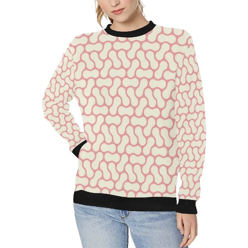 peanuts texture pattern Women's Crew Neck Sweatshirt Hoodie with Slim Fit Tailored Modern