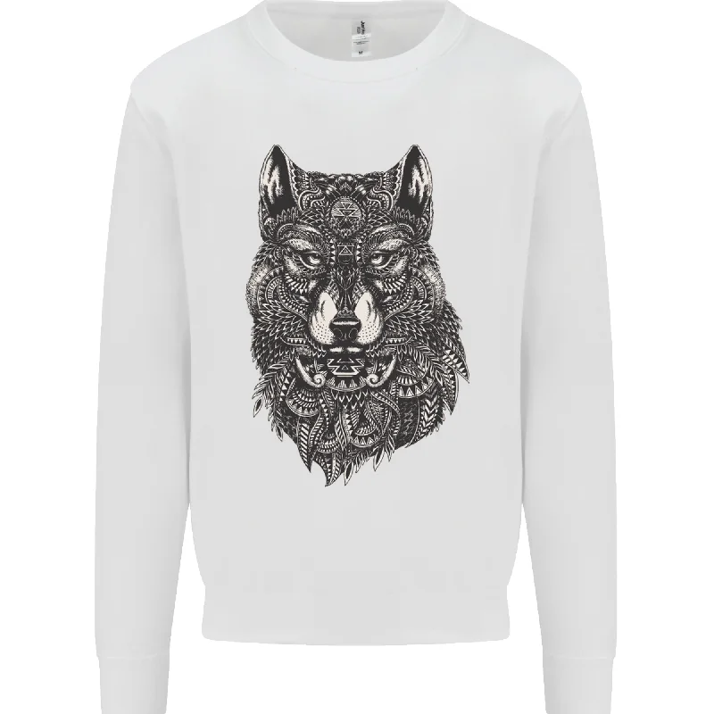 Abstract Dog Mandala Art Mens Sweatshirt Jumper Hoodie with Gradient Ombre Colorful