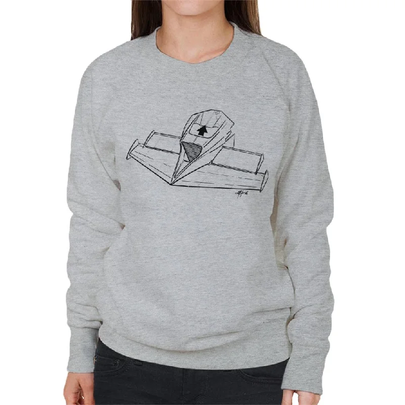 Motorsport Images Brabham BT53 Nose Detail Women's Sweatshirt Hoodie with Rolled Sleeves Casual Relaxed