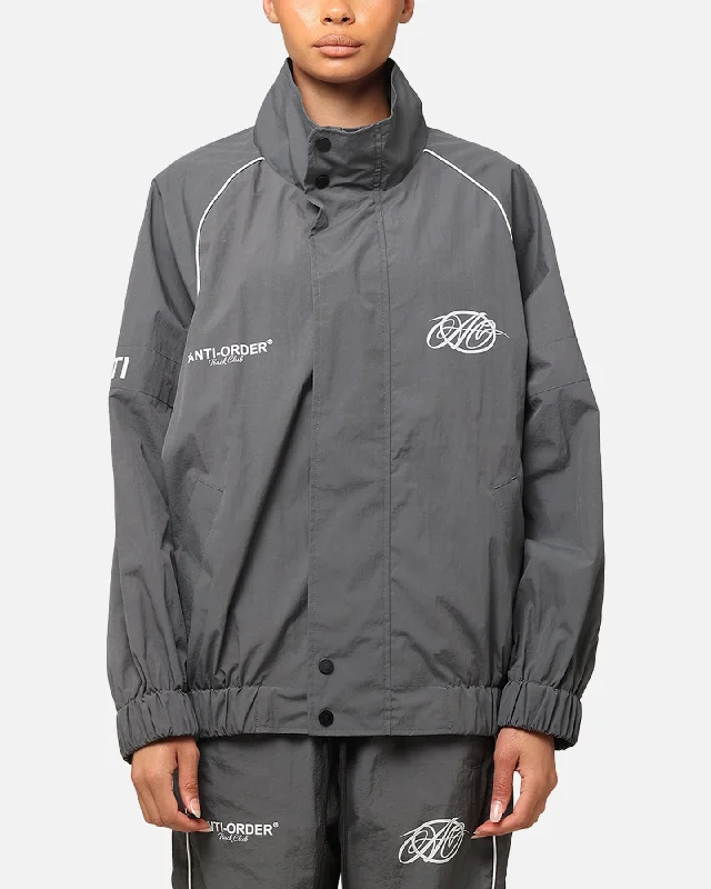 The Anti Order Track Club Windbreaker Jacket Dark Grey/Grey Collared Jacket Crew Neck Jacket Turtle Neck Jacket