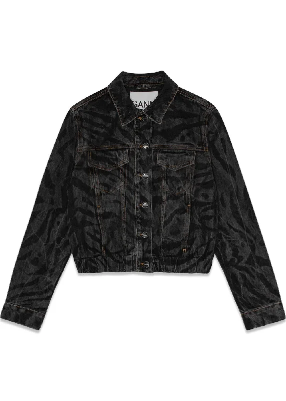 Lazer Denim Bomber Jacket - Black V-Neck Jacket Boat Neck Jacket Square Neck Jacket
