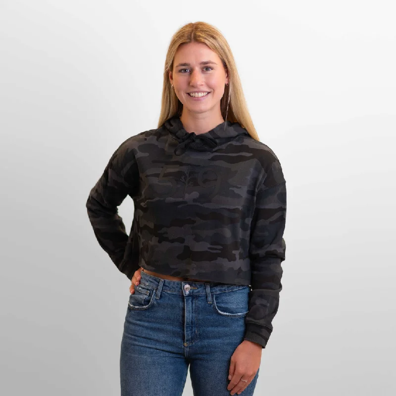 519 CAMO CROPPED HOODIE (WOMENS) Hoodie with Lining Warm Insulated