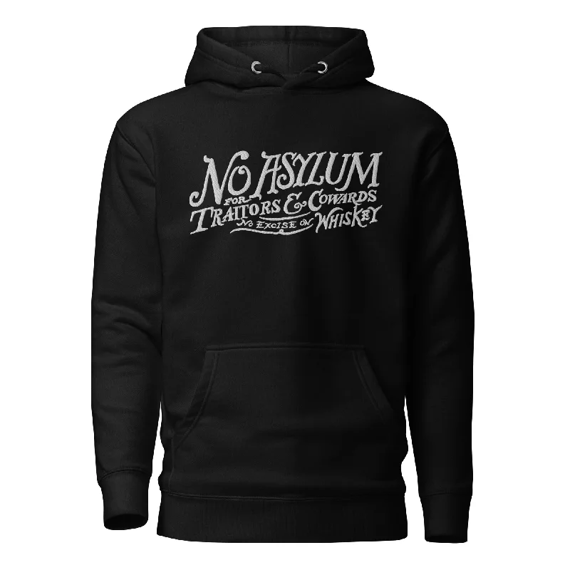 Whiskey Rebellion Embroidered Unisex Hoodie Hoodie with Frayed Bohemian Relaxed