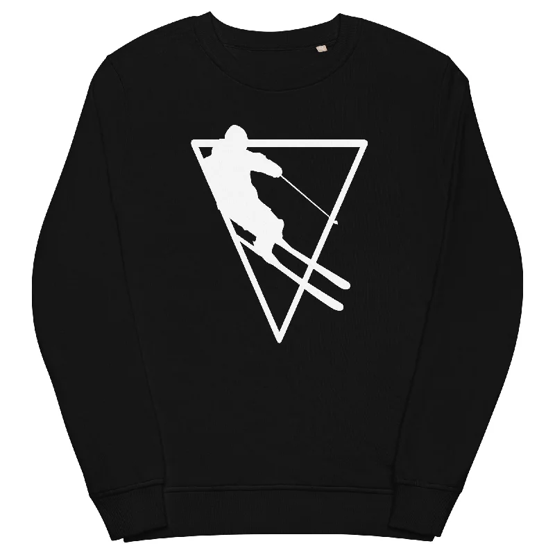 Dreieck - Skifahren - Unisex Premium Organic Sweatshirt Hoodie with Emblem Brand Identity