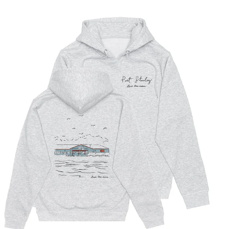 PORT STANLEY HOODIE (UNISEX) Hoodie with Hem Embroidery Detailed Premium