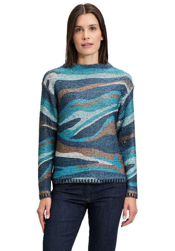 Betty Barclay Chunky Knit Jumper, Blue Stylish Fashionable Trendy