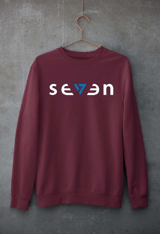 Seven MS Dhoni Unisex Sweatshirt for Men/Women Hoodie with Contrast Stitching Detailed Premium