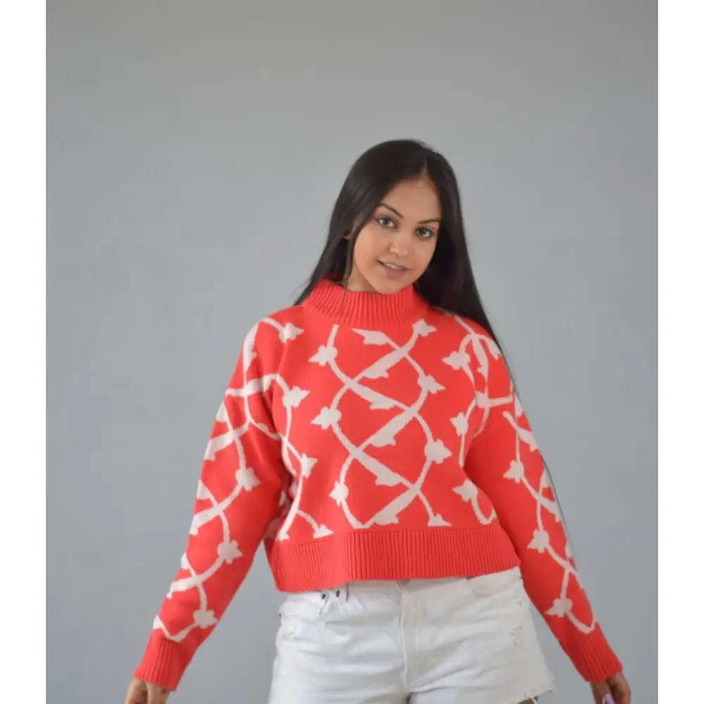 Women's Woolen Self Design/Woven High Neck Sweater Fleece Sweater Nylon Polyester