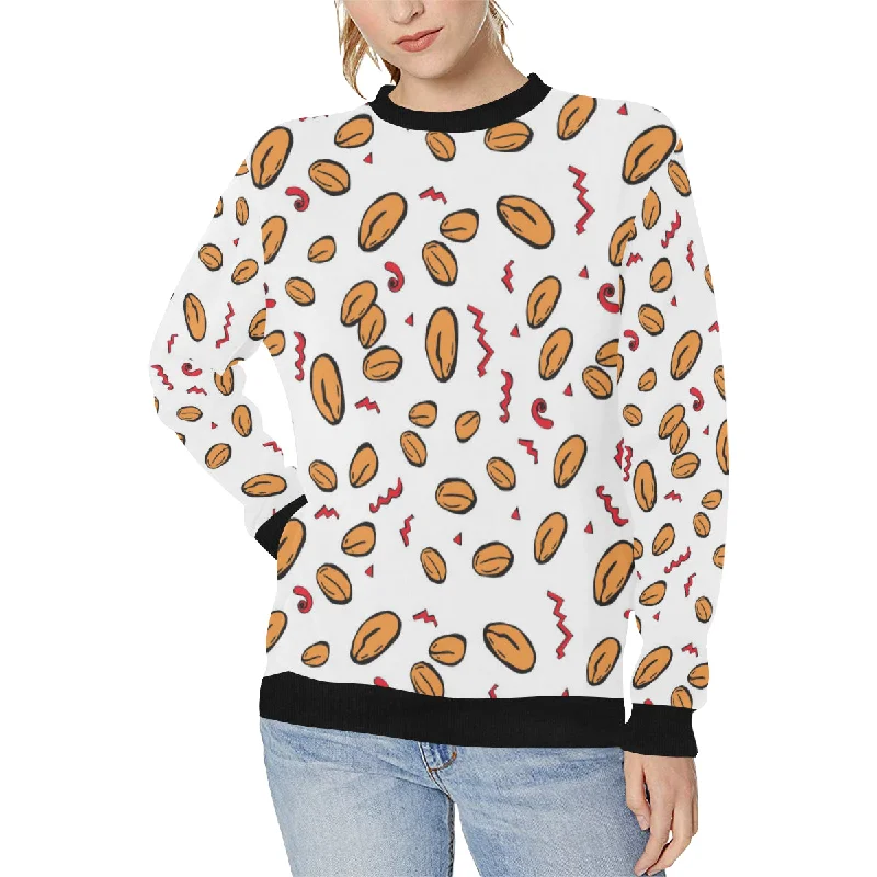 peanuts pattern background Women's Crew Neck Sweatshirt Hoodie with Neon Bright Vibrant