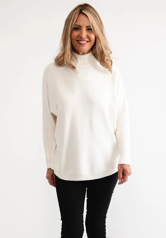 D.e.c.k by Decollage One Size Polo Neck Jumper, Cream Layered Multi-layer Single Layer