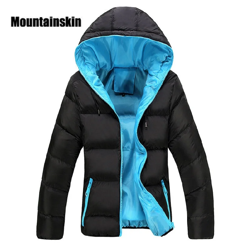 Mountainskin 5XL Men Winter Casual New Hooded Thick Padded Jacket Zipper Slim Men And Women Coats Men Parka Outwear Warm EDA020 Chenille Fabric Brocade Fabric Lace Fabric
