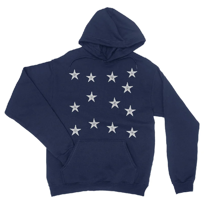 13 Stars Vintage Pullover Hooded Sweatshirt Hoodie with Hood Adjustable Protection