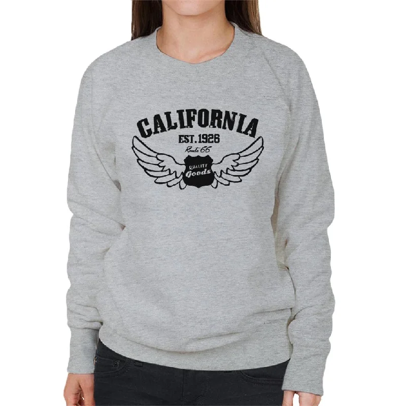 Route 66 California 1926 Women's Sweatshirt Hoodie with Front Slit Layering Stylish