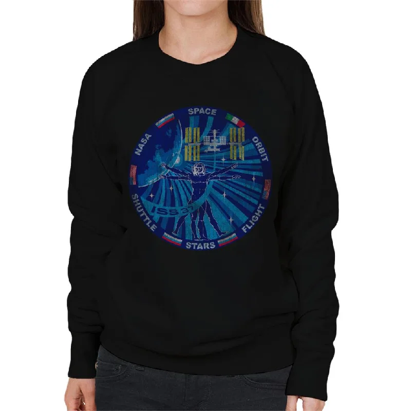 NASA ISS Expedition 37 Mission Badge Distressed Women's Sweatshirt Hooded Sweatshirt Casual Wear Street Style