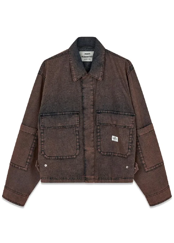 Soft Denim Soleil Jacket - Brown Notch Collar Jacket Peter Pan Collar Jacket Cowl Neck Jacket
