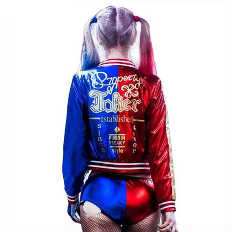 Girls Women Adult Suicide Squad Harley Quinn Cosplay Costumes Halloween Jacket Daddy's Lil Monster T Shirt Shorts costumes Sets Jacket Blazer Coat
