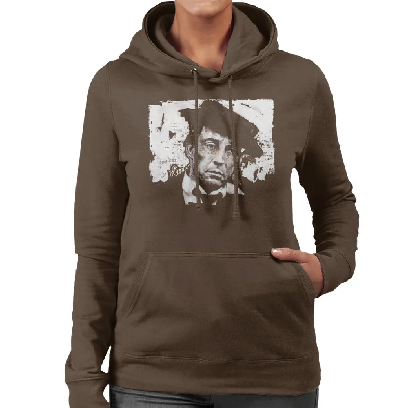 Sidney Maurer Original Portrait Of Buster Keaton Women's Hooded Sweatshirt Hoodie with Mesh Breathable Sporty