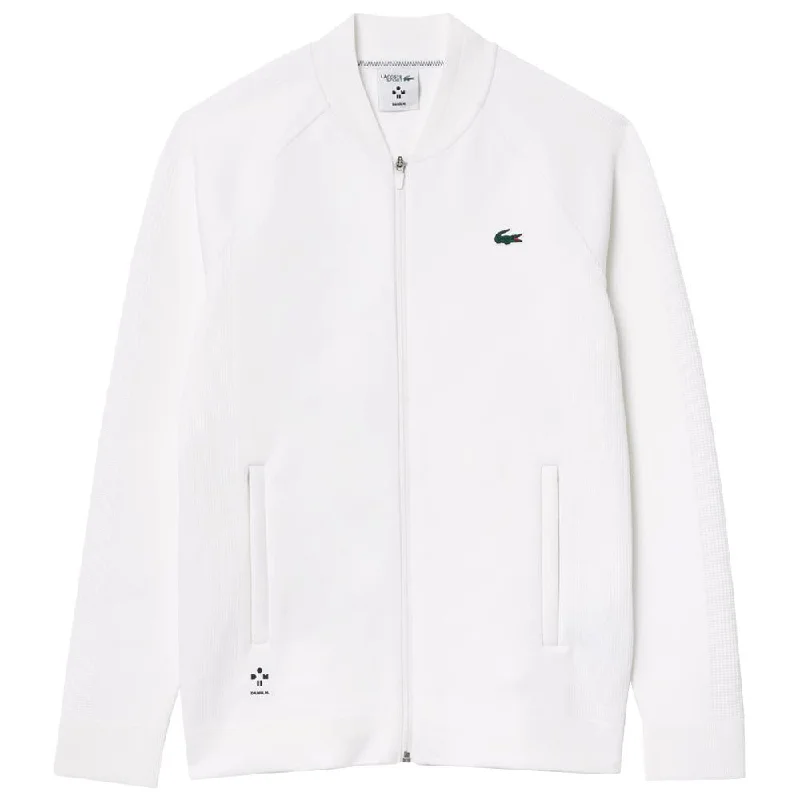 Lacoste Men's Medvedev X UltraDry Tennis Jacket - White Lace Jacket Ribbed Jacket Sequined Jacket