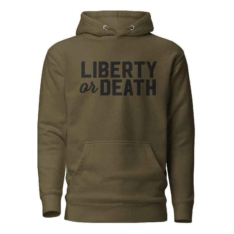 Liberty or Death Embroidered Unisex Hoodie Hoodie with Lace Feminine Delicate
