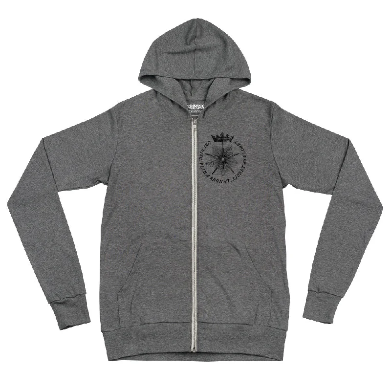 Where Discipline Reigns Liberty Flourishes Tri-Blend Zip Hoodie Hoodie with Stripes Bold Sporty