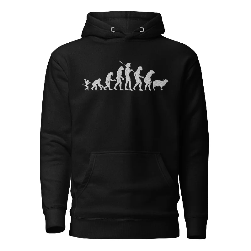 Modern Evolution Embroidered Hoodie Hoodie with Exposed Zipper Edgy Industrial