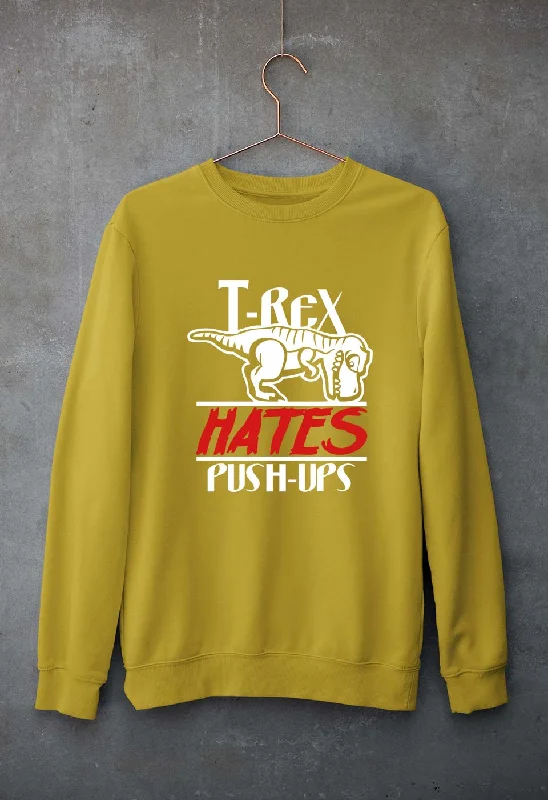 T-Rex Gym Funny Unisex Sweatshirt for Men/Women Hoodie with Slim Fit Tailored Modern