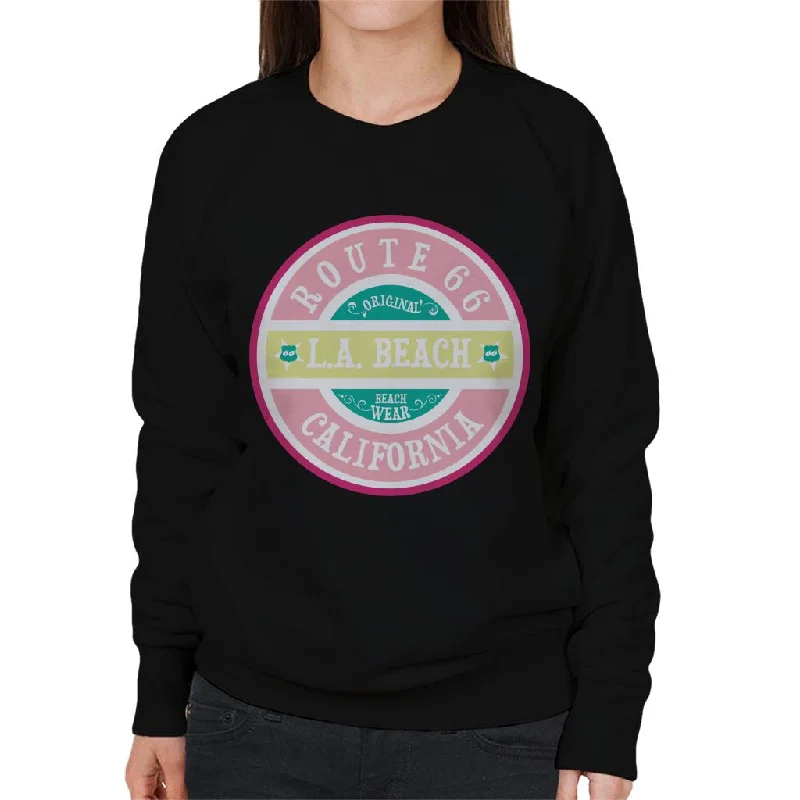 Route 66 Original Pink Beach Wear Women's Sweatshirt Hoodie with Magnetic Closure Innovative Modern
