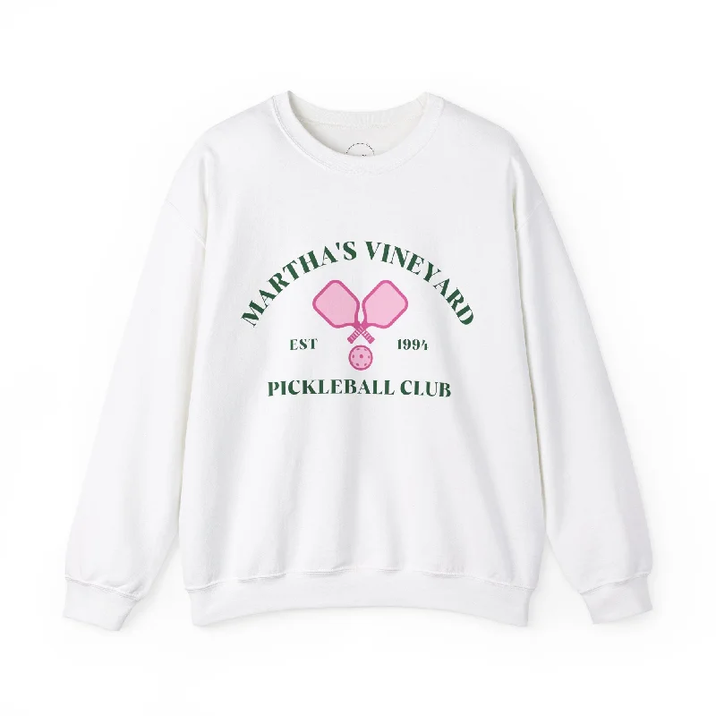 Martha's Vineyard Pickleball Sweatshirt - Crewneck Hoodie with Lace Feminine Delicate