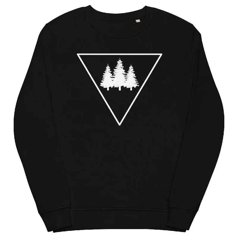Dreieck und Bäume - Unisex Premium Organic Sweatshirt Hoodie with Hem Detail Decorative Unique