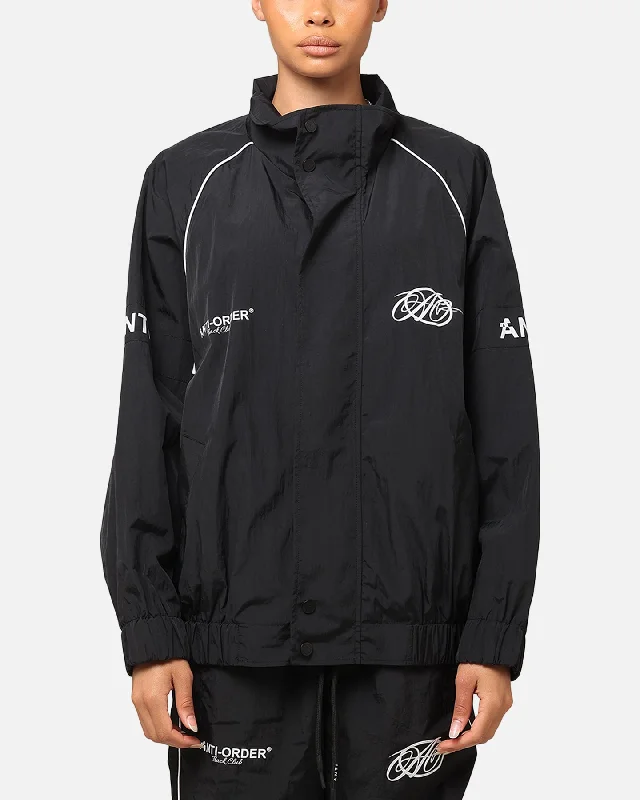 The Anti Order Track Club Windbreaker Jacket Black/Grey V-Neck Jacket Boat Neck Jacket Square Neck Jacket