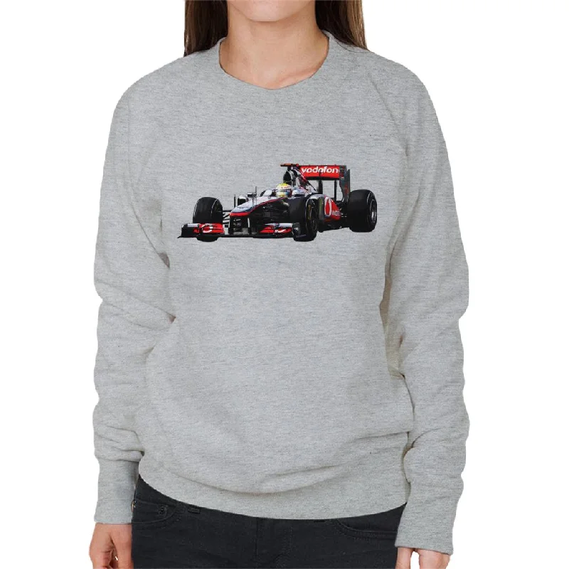 Motorsport Images Hamilton McLaren MP4 26 Leads Vettel Women's Sweatshirt Hoodie with Illustration Artistic Creative