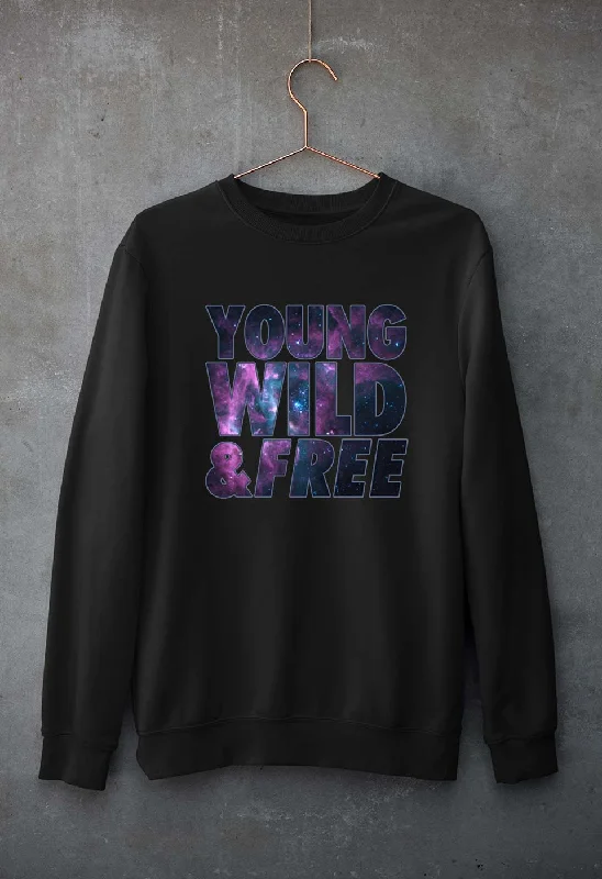 Young Wild Free Unisex Sweatshirt for Men/Women Hoodie with Raglan Sleeves Sporty Comfortable