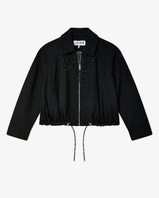 Loewe - Women's Balloon Jacket - (Black) Boat Neck Shawl Collar Notched Collar
