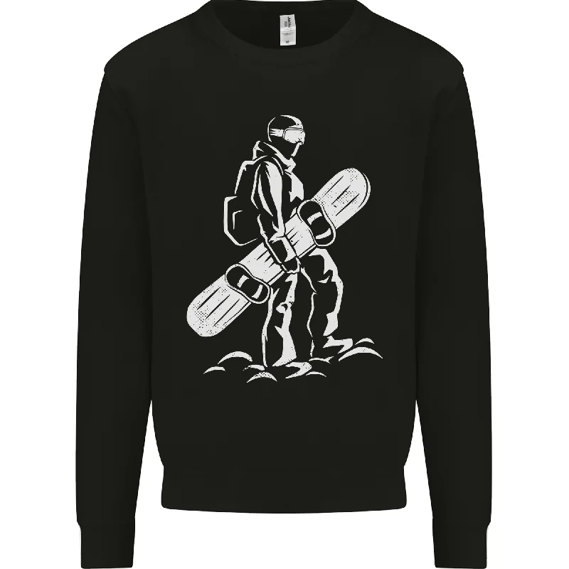 A Snowboarder Snowboarding Mens Sweatshirt Jumper Hoodie with Exposed Zipper Edgy Industrial