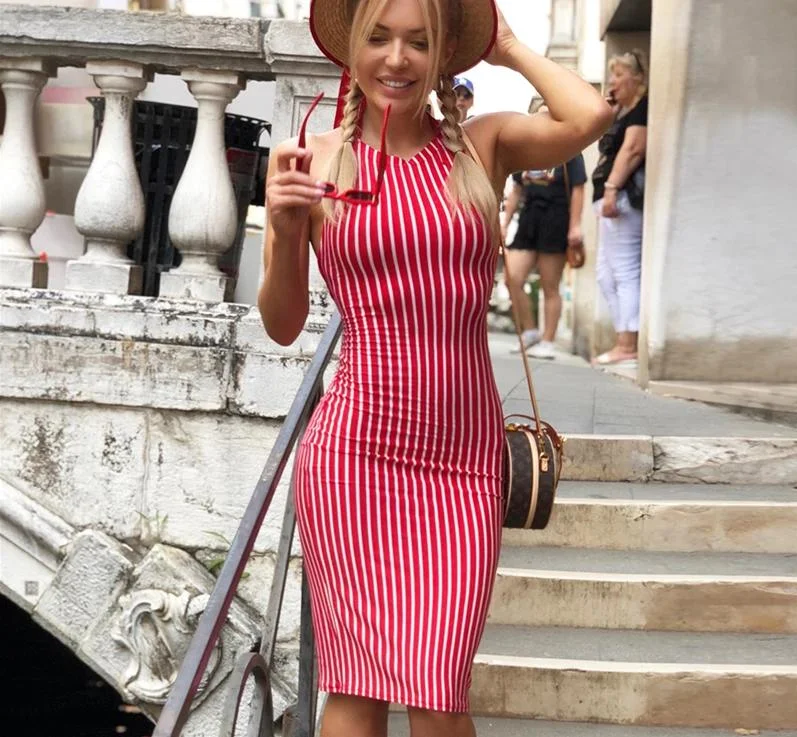 That One Red Striped Dress