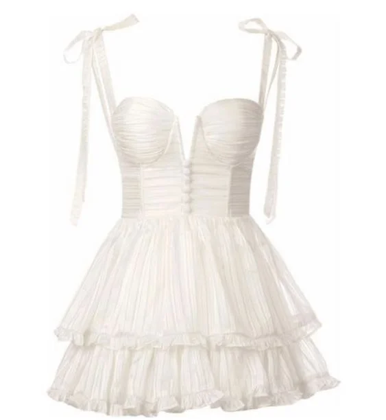 Beautiful Tie Straps Layered Short Homecoming Dress c3185