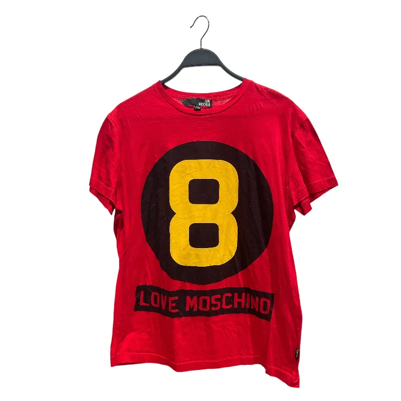 LOVE MOSCHINO/T-Shirt/L/Graphic/Cotton/RED/8 BALL Oversized T-Shirt Spandex breathable