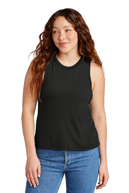 Allmade Womens Muscle Tank Top - Deep Black - New cutout tank top
