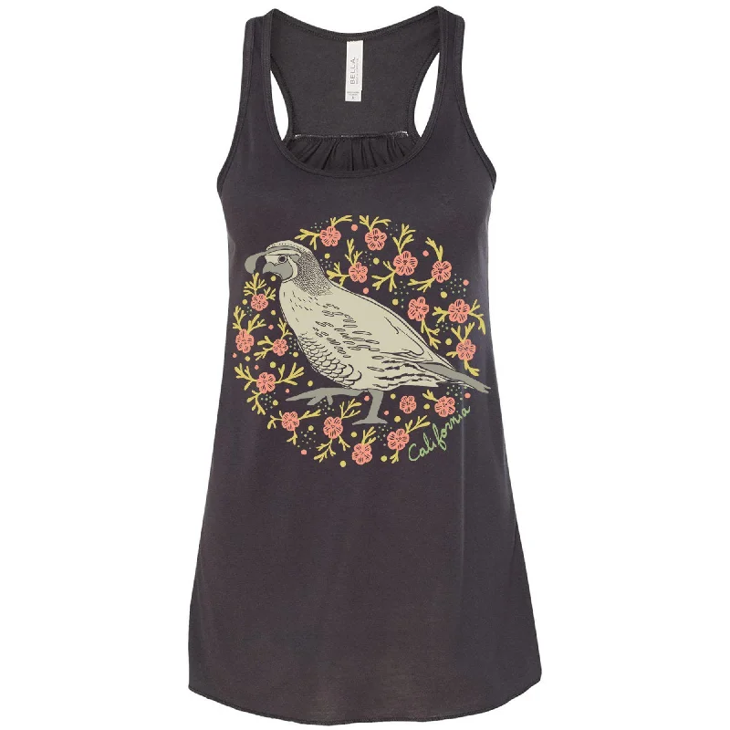 California Poppy Quail Flowy Tank cherry red tank