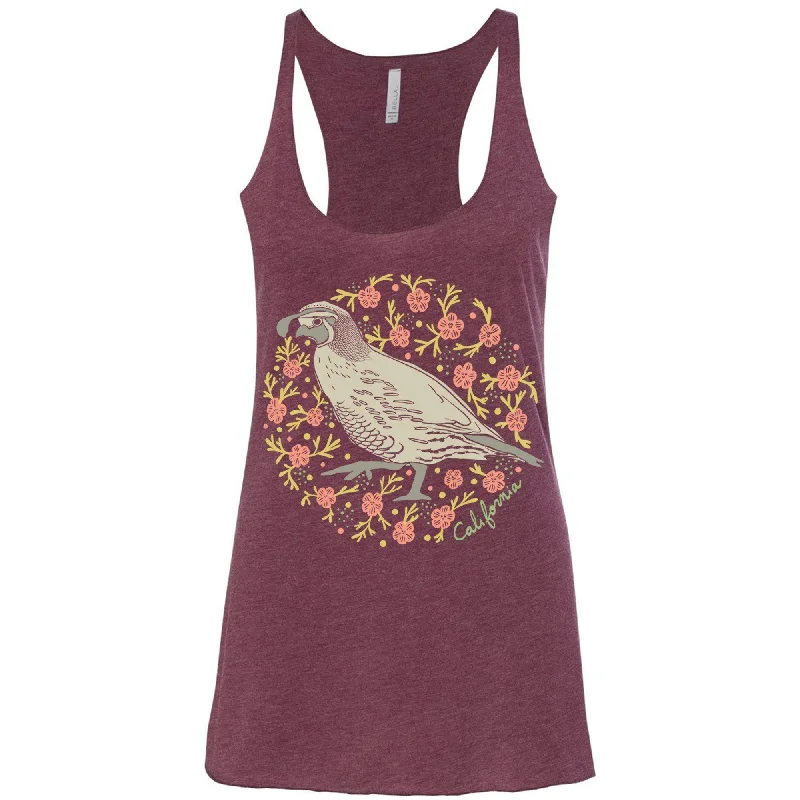 California Poppy Quail Racerback Tank seamless tank top