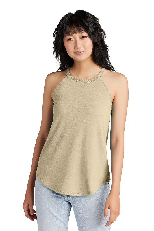 District Womens Perfect Tri Rocker Tank Top - Heather Desert Tan beige tank top
