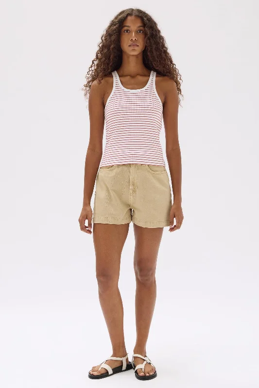 Drew Rib Tank peach tank top