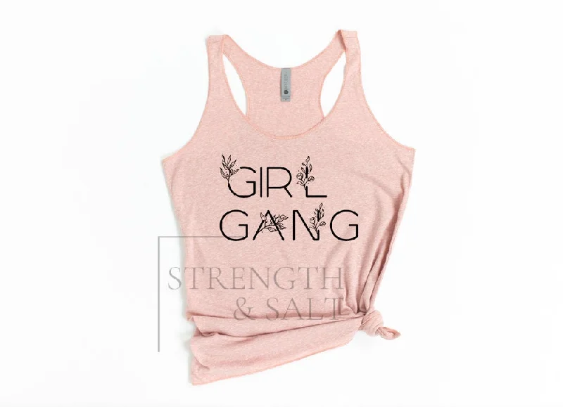 Girl Gang Racerback Tank soft pink tank