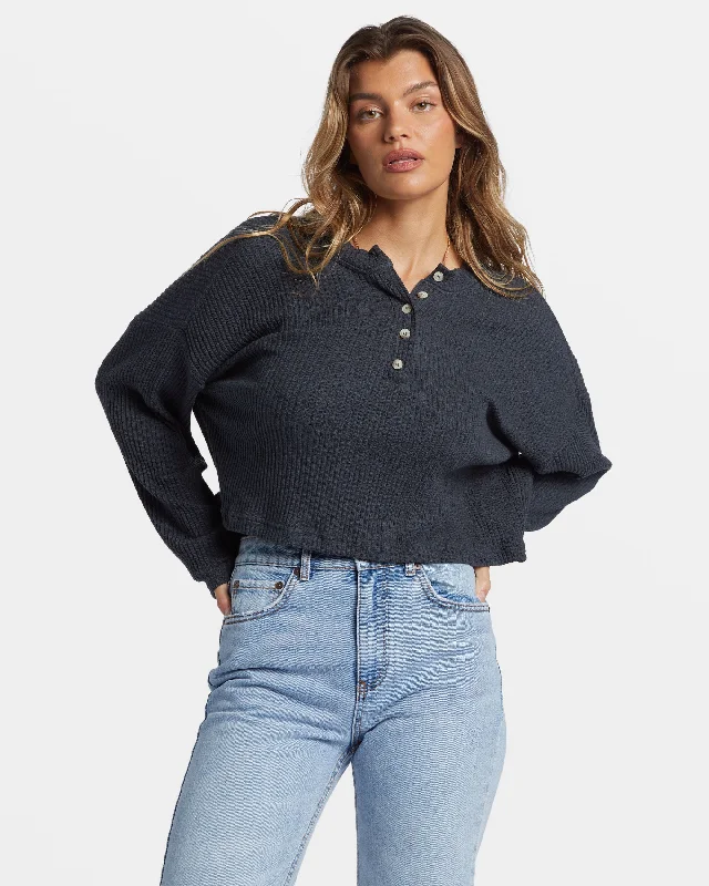 Good Catch Henley T-shirt - Black Sands Rayon Fabric Velvet Fabric Corduroy Fabric