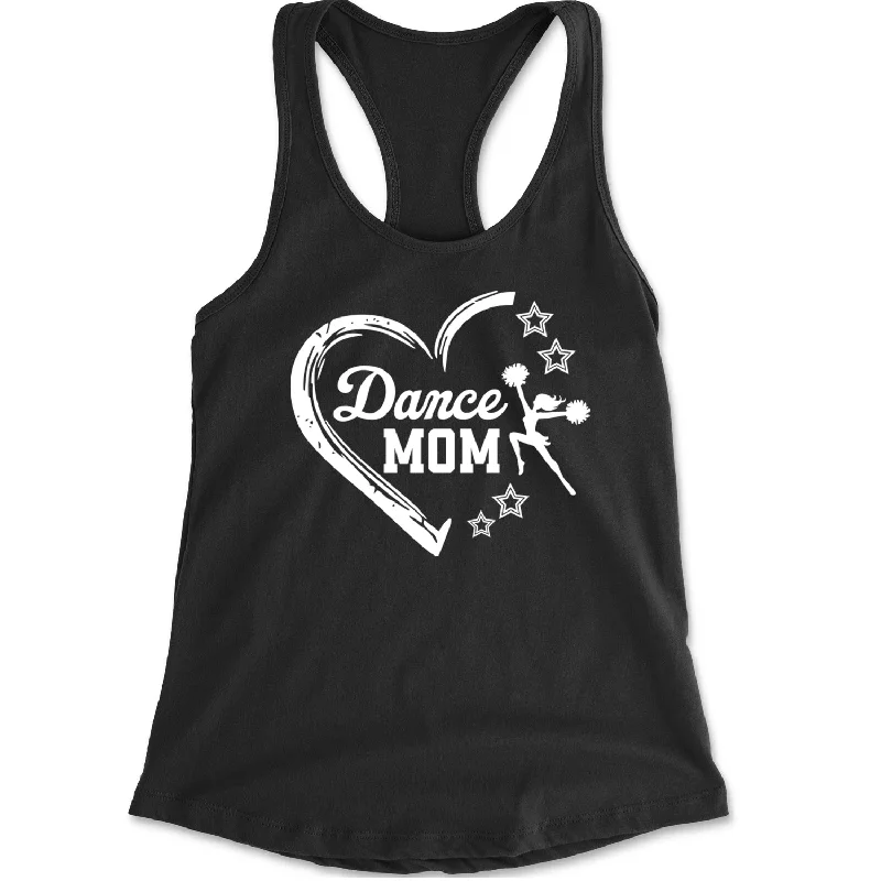 Heart Dance Mom Love Racerback Tank Top for Women peach tank top
