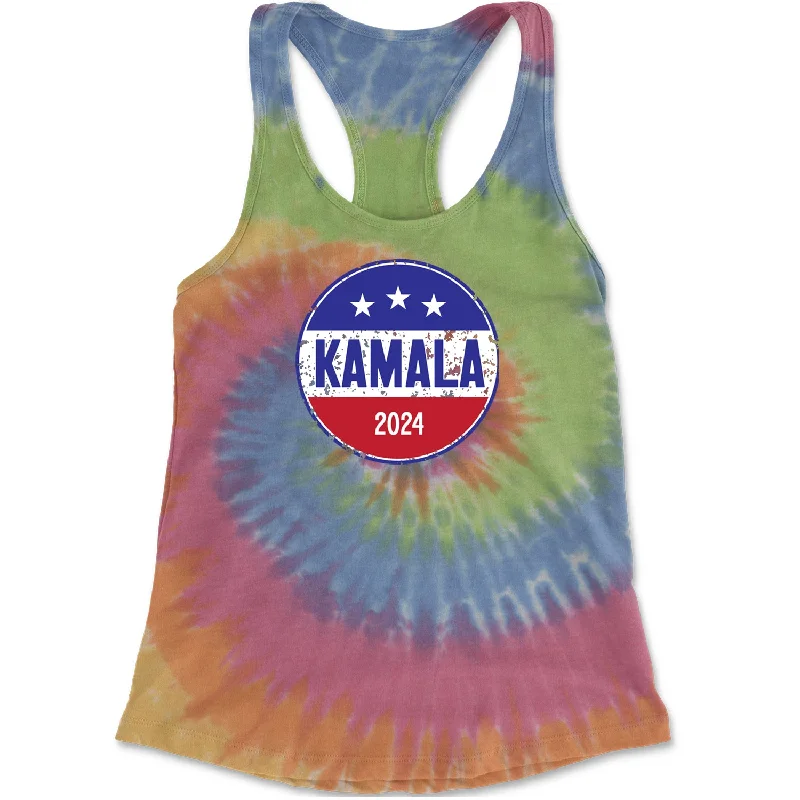 Kamala Badge 2024 - Kamala Harris For President 2024 Racerback Tank Top for Women peekaboo tank top